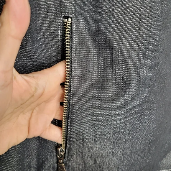 Christopher & Banks Denim Jacket lined with pleated back 3 quarter sleeves XL - Picture 7 of 12